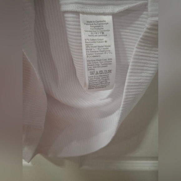 J. Crew White Ribbed Short Sleeve Top - Picture 4 of 4